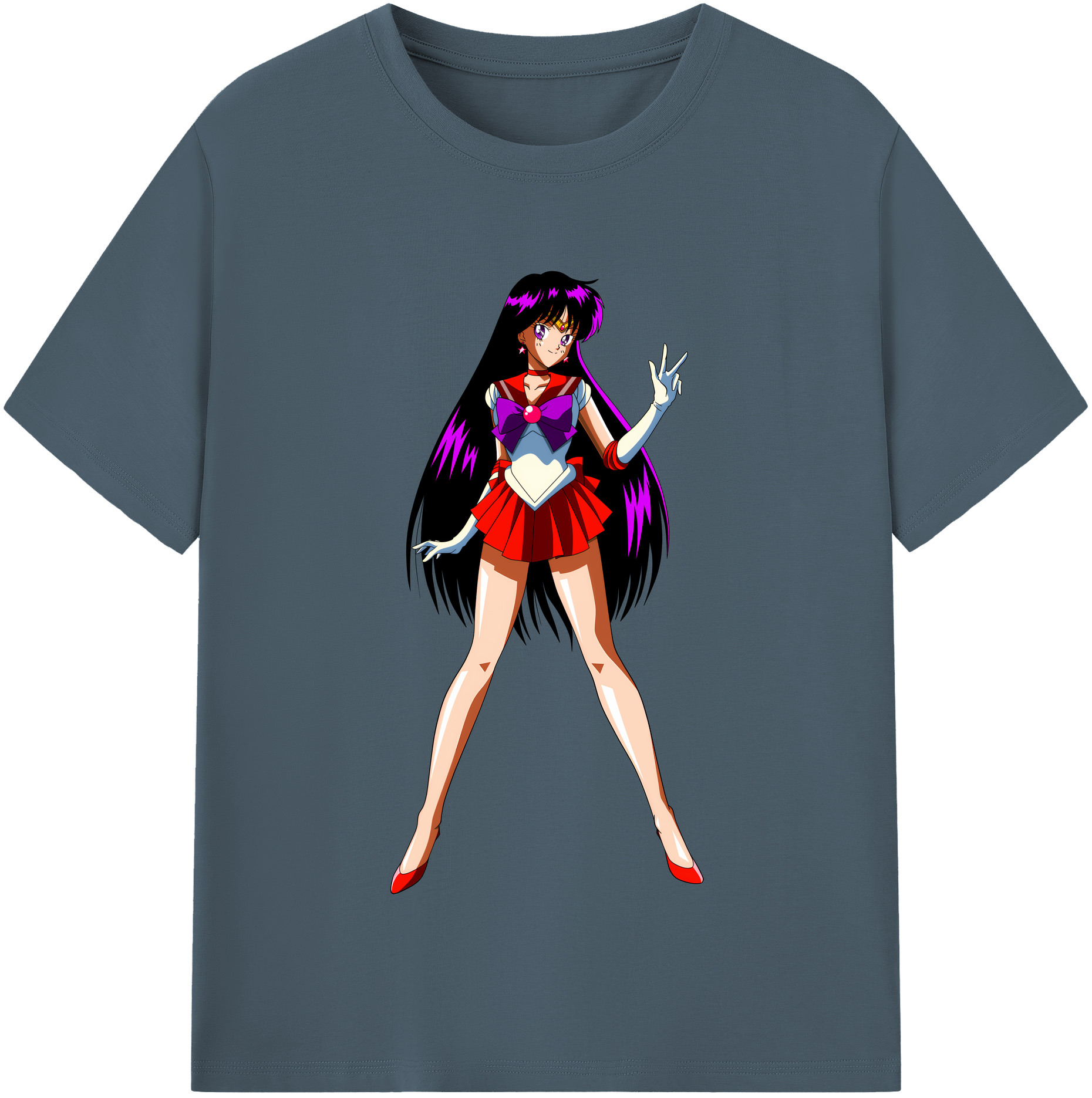 （画像用） 美少女戦士セーラームーン 火野レイ ひの レイ Sailor Moon Hino Rei （セーラーマーズ,Sailor Mars） 綿100％半袖Tシャツ（フロントプリント）